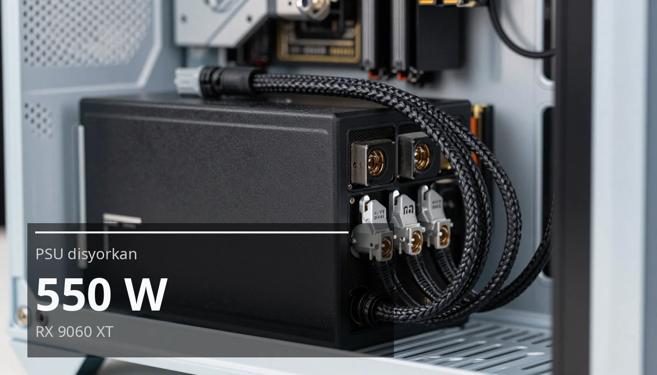 PSU disyorkan — 550 W — RX 9060 XT