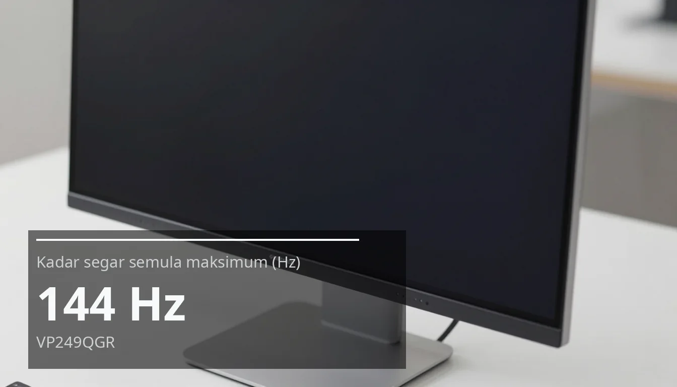 Kadar segar semula maksimum (Hz) — 144 Hz — VP249QGR
